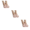 thumbnail image 1 of stanreset Polyester Low-Cut Liners Socks Women Adore Feet Happy All Day Long General Size Toe Socks Pink 3Set, 1 of 6