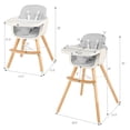 thumbnail image 3 of 3 in 1 Convertible Baby High Chair, Toddler Dining Chair w/3-Position Adjustable Food Tray, 5-Point Harness & Adjustable Seat Height, Gray, 3 of 6