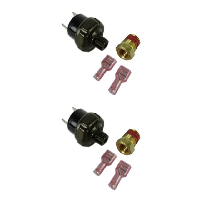 Baohd Commutateur de Pression d'Air Durable pour Compresseur 12 Volts pour Trousse d'Assistance au Transport en Avion Performance Améliorée Noir 120-150 psi 2 Ensembles