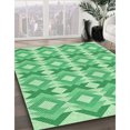 thumbnail image 3 of Ahgly Company Machine Washable Indoor Square Transitional Jade Green Area Rugs, 6' Square, 3 of 7