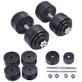 thumbnail image 1 of Costway 200LBS Weight Dumbbell Set Adjustable Cap Gym Barbell Plates Body Workout, 1 of 7