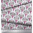 thumbnail image 3 of Soimoi Satin Silk Fabric Moroccan Damask Printed Fabric 1 Yard 42 Inch Wide, 3 of 3