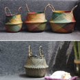 thumbnail image 4 of Panier de Rangement Pliable en Paille Osier Poignée Jardin Pot de Fleurs Sac à Linge, 4 of 9