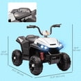 thumbnail image 3 of Qaba 12V Kids ATV with Four Wheels Spring Suspension, White, 3 of 10