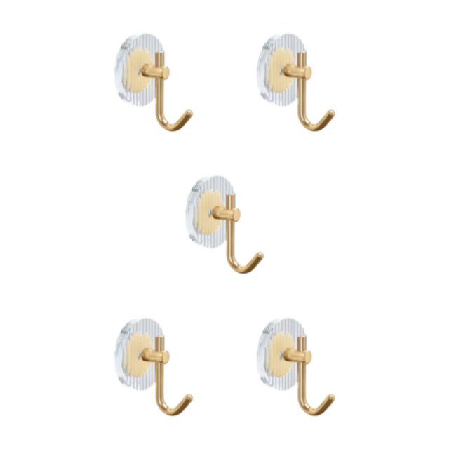 maskred Multi-purpose Acrylic Luxury Wall Hook Strong Bearing Capacity Suitable For All Settings gold 5Set