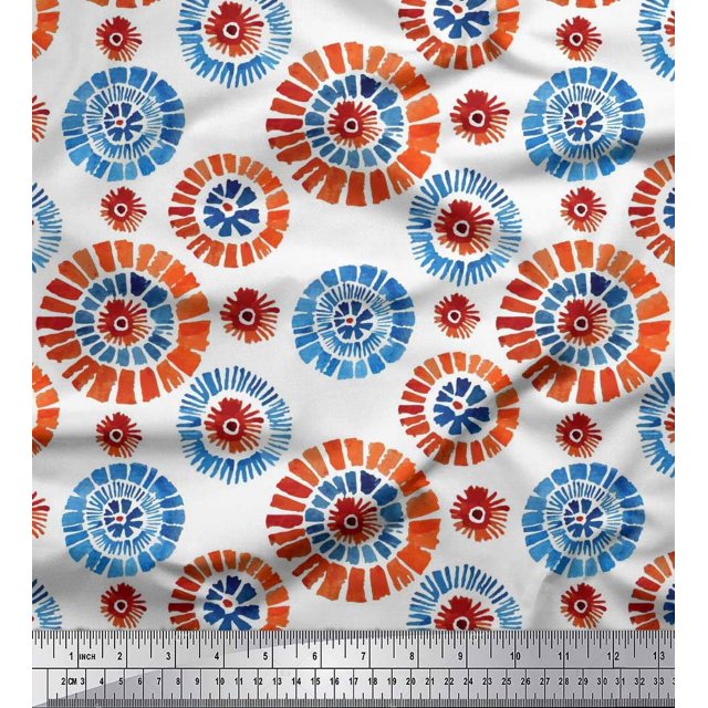 Soimoi Rayon Fabric Brush Stroke Abstract Print Fabric by Yard 56 Inch Wide