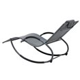 thumbnail image 3 of Deko Living Outdoor Rocking Chaise Textilene Lounge Chair with Headrest Pillow, 3 of 8