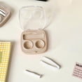 thumbnail image 3 of Beige Portable Compact Contact Lens Storage Case With Integrated Accessory Holder For Daily Use And Travel Organization, 3 of 7