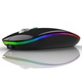 thumbnail image 1 of Wireless Bluetooth Mouse Rechargeable Silent Mouse Dual Mode (Bluetooth 5.1 + 2.4G) with Nano Receiver, 1 of 8