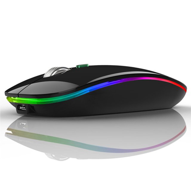 Wireless Bluetooth Mouse Rechargeable Silent Mouse Dual Mode (Bluetooth 5.1 + 2.4G) with Nano Receiver