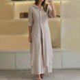 thumbnail image 2 of Timegard Lounge Sets for Women 2 Piece Plus Size Button up Slim Long Shirts Wide Leg Pants Trend Outfits, 2 of 6