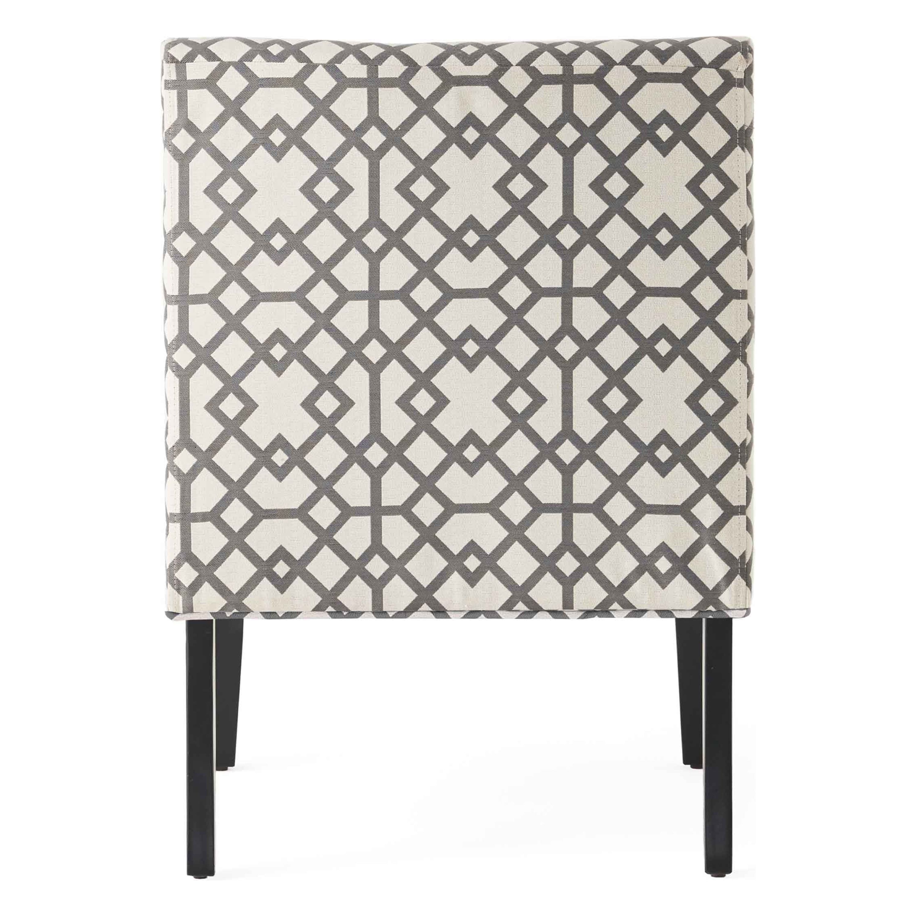 Fauteuil d'appoint contemporain Noble House, siège rembourré moelleux, gris et ivoire