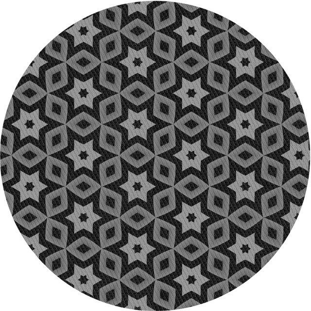 Ahgly Company Tapis Rond Lavable en Machine Intérieur Transitionnel Noir Charbon, 3 Pieds Rond