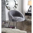 thumbnail image 1 of Inspired Home Elsa Chaise d'Appoint en Fausse Fourrure, Gris, 1 of 9