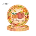 thumbnail image 1 of SLYNSHome 25 Pcs Assiettes en Papier pour l'Action de Grâce, Assiettes Jetables à Feuilles d'Automne Assiettes Citrouille d'Automne pour le Souper pour la Récolte d'Automne Fournitures de Fête de l'Action de Grâce - 7 Pouces, 1 of 6