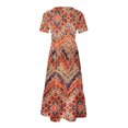 thumbnail image 4 of Offre Limitée Iumwxz Robes à Manches Courtes pour Femmes Tunique Décontractée Ample Robe Longue Plissée Robe Imprimée Tendance Robes d'Été pour Femmes Robes Tendance pour Fête, 4 of 5