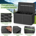 thumbnail image 4 of Patiojoy 102 Gallon Resin Outdoor Storage Box Waterproof Deck Box w/ Lockable Lid & Wheels Grey, 4 of 9