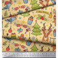 thumbnail image 3 of Soimoi Modal Satin Fabric Gift Box,Snowman & Tree Christmas Print Fabric by the Yard 42 Inch Wide, 3 of 3