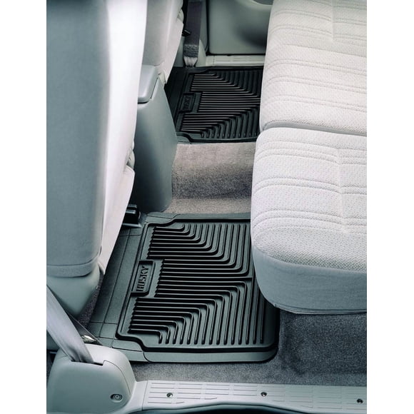 Husky Liner Floor Mat 52021 Heavy Duty Floor Mats; Multi-Fit; Raised Ridges; Black; Rubber; 2 Piece