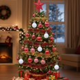 thumbnail image 2 of Red 36Pcs Christmas Ornament Set Colorful Painted Christmas Balls For Tree Decoration Party Gift Box Home Holiday Decor Shatterproof Plastic Hanging Balls 104G, 2 of 7