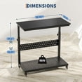 thumbnail image 2 of Support Tour d'Ordinateur Réglable avec Rack de Gestion des Câbles, Chariot Support de CPU à 2 Niveaux sur Roulettes avec Roues Verrouillables pour sous le Bureau, Noir, 2 of 8