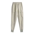 thumbnail image 2 of Ceisia Men Solid Color Loose Casual Pants Elastic Waist Drawstring Sports Gift Work Trousers, 2 of 8