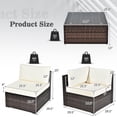thumbnail image 3 of Costway 6PCS Patio Rattan Furniture Set Cushioned Sofa Coffee Table Garden, 3 of 8