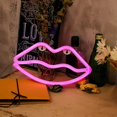 thumbnail image 4 of Jinsinto Lip Shaped Neon Sign Always On Usb/Battery Powered Acrylic Wall Decor Hanging Home Decorative, 4 of 5