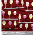 thumbnail image 1 of Soimoi Modal Satin Fabric Wine Glass Bar Fabric Prints By Yard 42 Inch Wide, 1 of 3