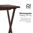 thumbnail image 2 of PJ Wood Tables de Télé en Bois Pliantes avec Étagère de Rangement Pliable, Brun Noyer, Ensemble de 5 Pcs, 2 of 10