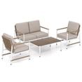 thumbnail image 2 of Costway Ensemble de Mobilier de Patio 4 Pcs Causeuse de Patio Canapé avec une Table à Café 2 Fauteuils Simples, 2 of 7