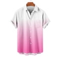 thumbnail image 4 of Pisexur Shirts for Man T Hommes Mode Décontractée Col Rabattu Impression Dégradée Chemise à Manches Courtes Bouton Blouse Rose,S Chemises de Golf Hommes & Chemises Hommes, 4 of 7