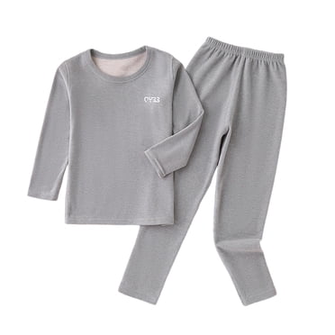 Tqyyweavej Kids Boys Thermal Underwear 2 Piece Set Fleece Lined Base Layers Top & Bottom Toddler Long Johns for Cold Winter 2-16Y