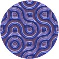 thumbnail image 1 of Ahgly Company Tapis de Zone Rond d'Intérieur Lavable à la Machine, Transitionnel, Bleu Ardoise Moyen, 5 Pieds Rond, 1 of 7