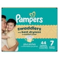 thumbnail image 2 of Pampers Swaddlers Diapers, Size S7 (26-50 lbs), Absorbent, Keeps Baby Dry and Comfortable, Skin Safe Disposable Baby Diaper, 2 of 26