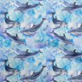thumbnail image 1 of oneOone Rayon Light Blue Fabric Whale Craft Projects Decor Fabric Printed By The Yard 56 Inch Wide, 1 of 5