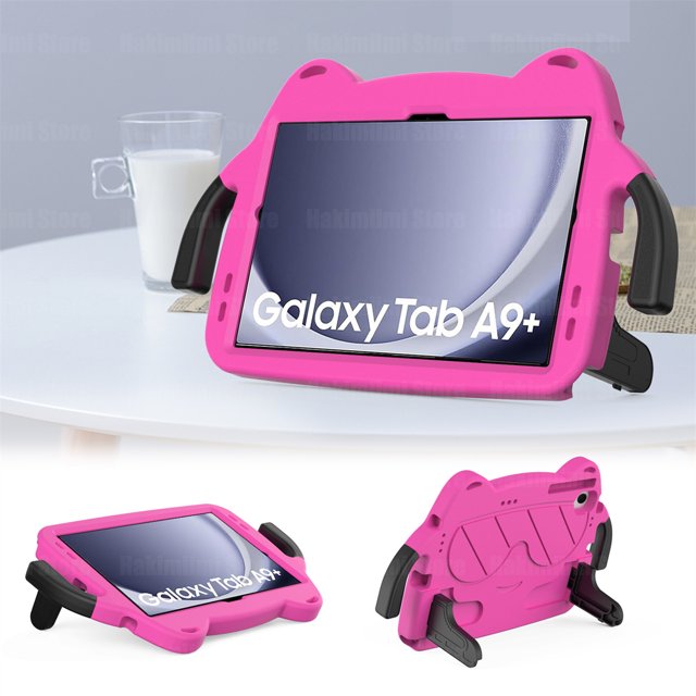 kids Tablet Case for Samsung Galaxy Tab A9+ 11" 2023 Full Protection with Handle Bracket Shockproof Cover for Galaxy Tab A9 Plus Rose A9 Plus (11 Inch)