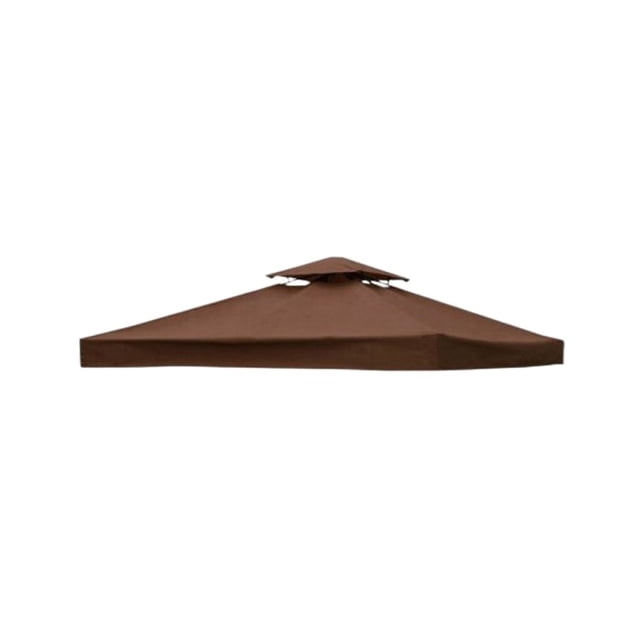 destyer canopy top cover in coffee colour, designed as a dual-layer replacement accessory for square canopies. Made from 300D polyester with a waterproof PA coating, it measures approximately 3.0x3.0 meters. Features include ventilated cooling for comfort, easy zipper installation, and suitability for outdoor activities like camping, picnics, and barbecues.