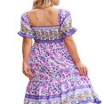 thumbnail image 5 of MesaSe Robe d'Été Bohème pour Femmes Imprimé Floral Col Carré à Volants Robe Longue Maxi de Plage Style E s, 5 of 5
