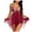 Wine, variant on RKSTN Womens Lingeries Lingerie For Front Closure Lace V Neck Mesh Sleepwear Lingerie Sexy Lingerie Bodysuit Plus Size Lingerie