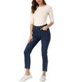 thumbnail image 2 of INSPIRE CHIC Hauts pour Femmes Manches au Coude Encolure Bateau Coupe Ajustée T-Shirt Classique Décontracté m Beige, 2 of 6
