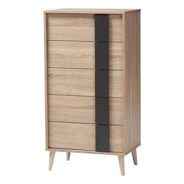 Bowery Hill Coffre Rectangulaire en Bois d'Ingénierie Chêne Clair Brun 45,4 Po H Non Assemblé