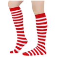 thumbnail image 1 of GPOECD Chaussettes Mi-Mollet à Rayures pour Dames, Chaussettes de Performance de Noël Jusqu'au Genou pour Femmes, Bas de Fête Confortables Rouges,, 1 of 4