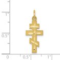 thumbnail image 2 of 10K Yellow Gold Solid Flat-Backed Eastern Orthodox Cross Pendant, 2 of 2