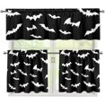 thumbnail image 1 of Halloween Bat Kitchen Curtains and Valances 3 Piece Set,Valance Curtains for Kitchen Windows Halloween Kitchen Curtains Tiers and Valances for Cafe Living Room Window Decoration, 1 of 5