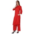 thumbnail image 3 of Bimba Robe Traditionnelle Indienne Unie pour Femmes Ensemble Kurta et Pantalon Ethnique Indien Palazzo, 3 of 7