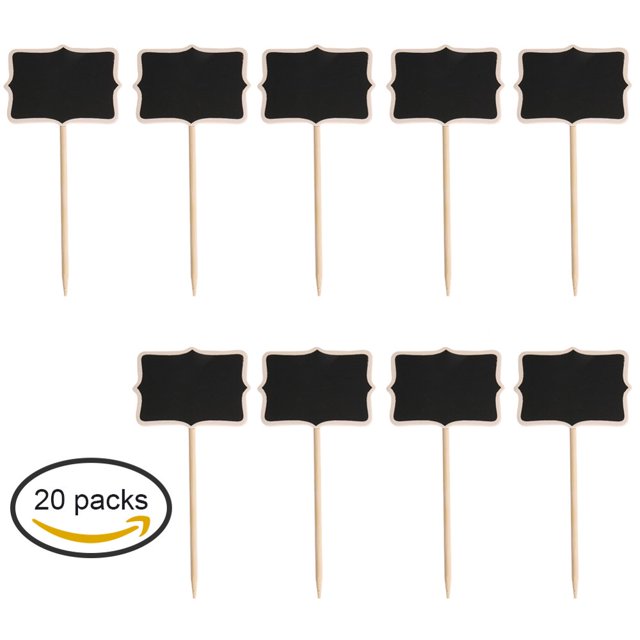 MesaSe 20 Pcs Mini Tableau Noir en Bois Tableau Vertical pour Enfants Étiquette de Prix
