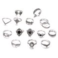 thumbnail image 3 of 15Pcs Rings for girls Black Ring Set Fashion Bohemian Style Jewelry, 3 of 4