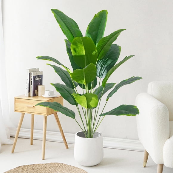 1pc Artificial Plants Large Tropical Palm Tree Fake Banana Plants Leaves Real Touch Plastic Monstera For Home Garden Party Decor,80cm 18 Leaves