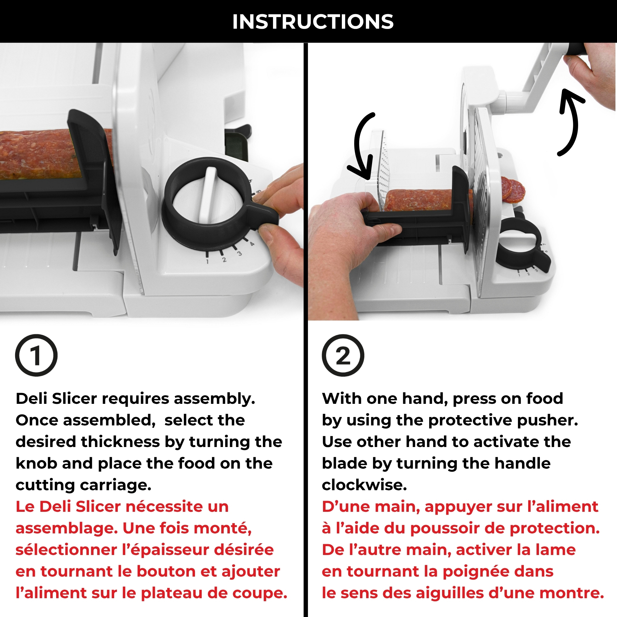 Starfrit Deli Slicer,  Adjustable Food Slicer for Meat, Cheese, Bread and Vegetables